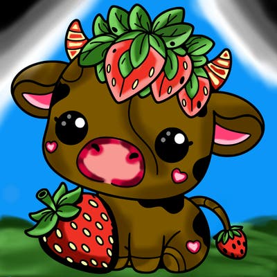 cute strawberry cow