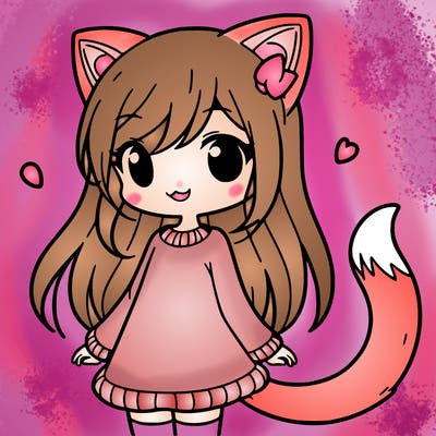 girl with cat ears and tail