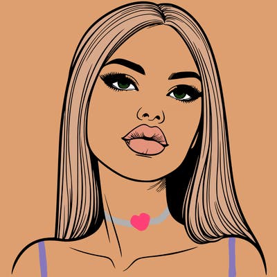 realistic woman with full lips