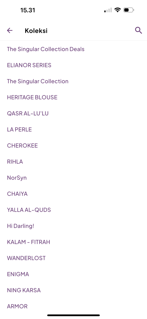 Tuneeca - List of modern ethnic fashion collections on the Tuneeca mobile app screen