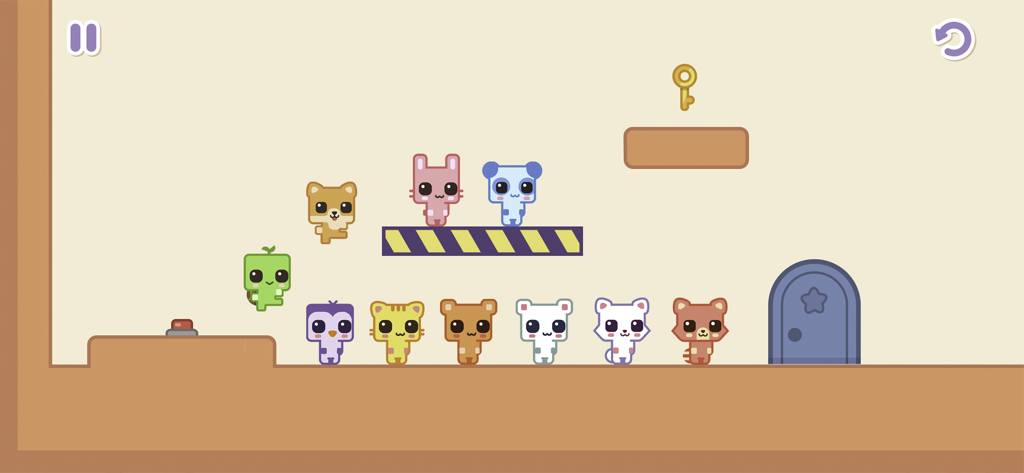 Online Cats – Multiplayer Park - Cute animal characters working together in a puzzle level of Online Cats