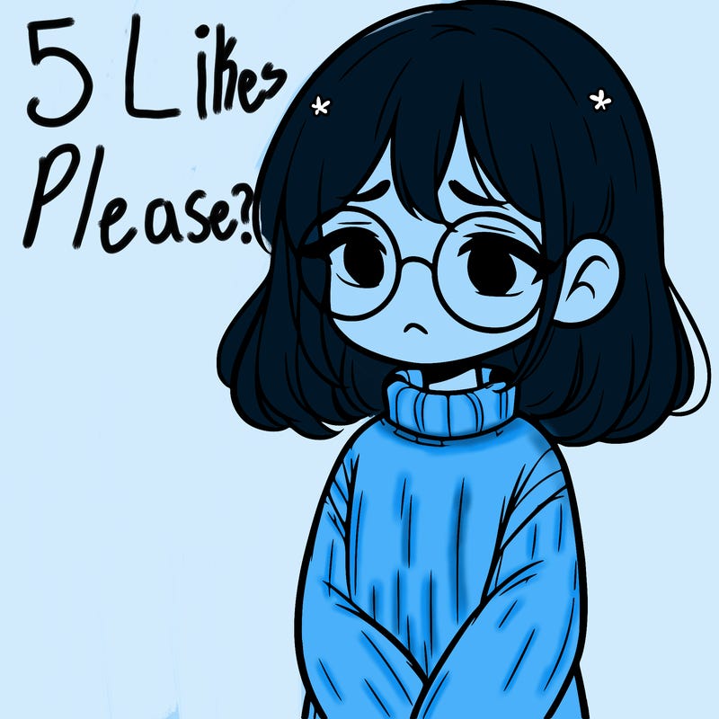 sad girl with glasses in a sweater