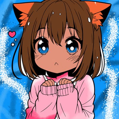 shy anime catgirl