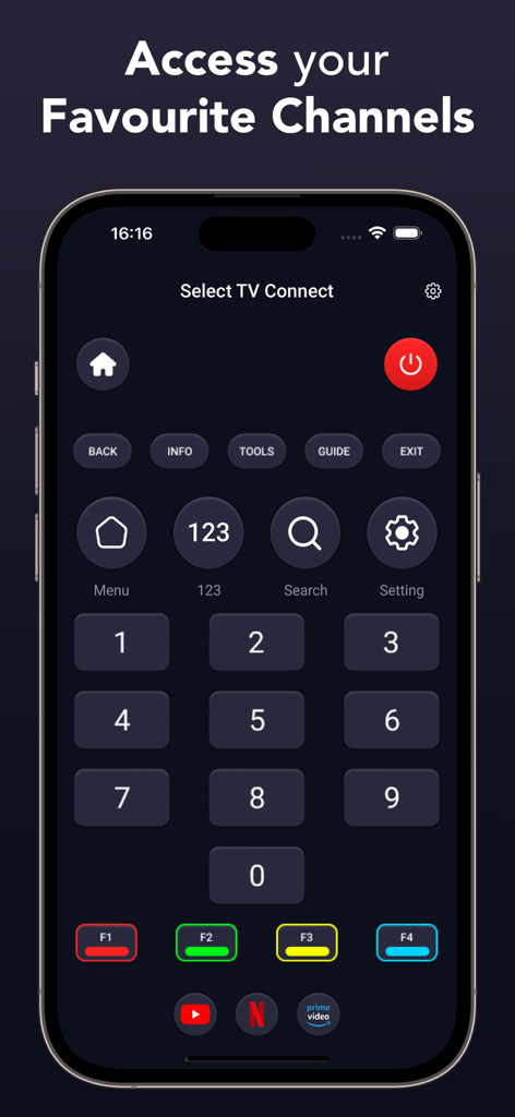 TV Remote: Universal Control S - Universal TV remote app showing numeric keypad and streaming shortcuts