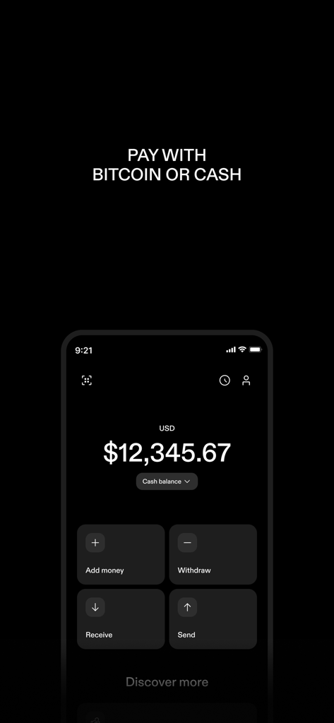La interfaz de la aplicación Strike que muestra un saldo en USD con opciones para agregar dinero, retirar, recibir y enviar.