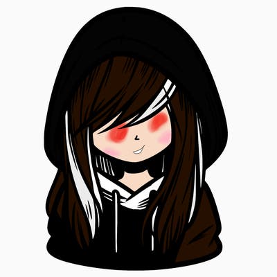 girl with hair covering her face and wearing a hoodie