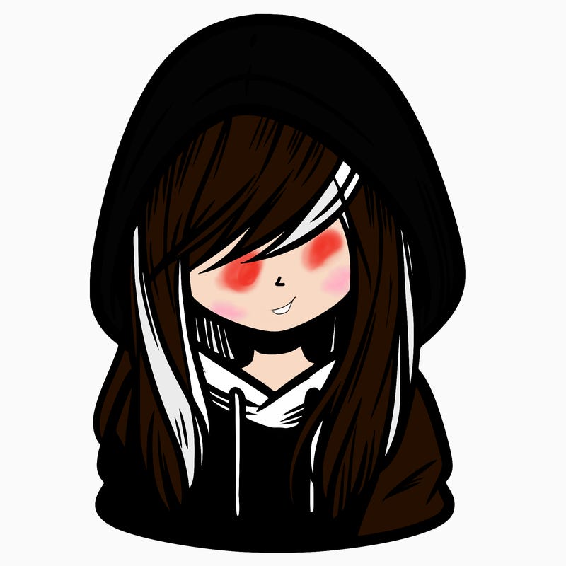 girl with hair covering her face and wearing a hoodie