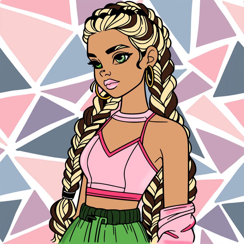 beautiful woman with braided hair crop top