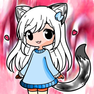 girl with cat ears and tail