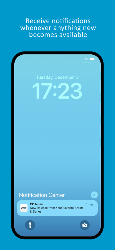 CDJapan App - Avviso di notifica push dell'app CDJapan per nuove uscite di musica e anime giapponesi