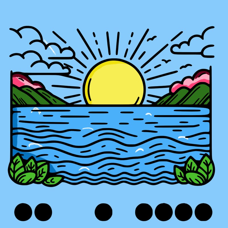 sun set at a sea