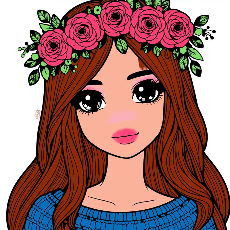 realistic girl with flower crown