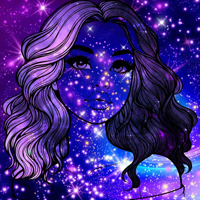 realistic girl with wavy hair and lips