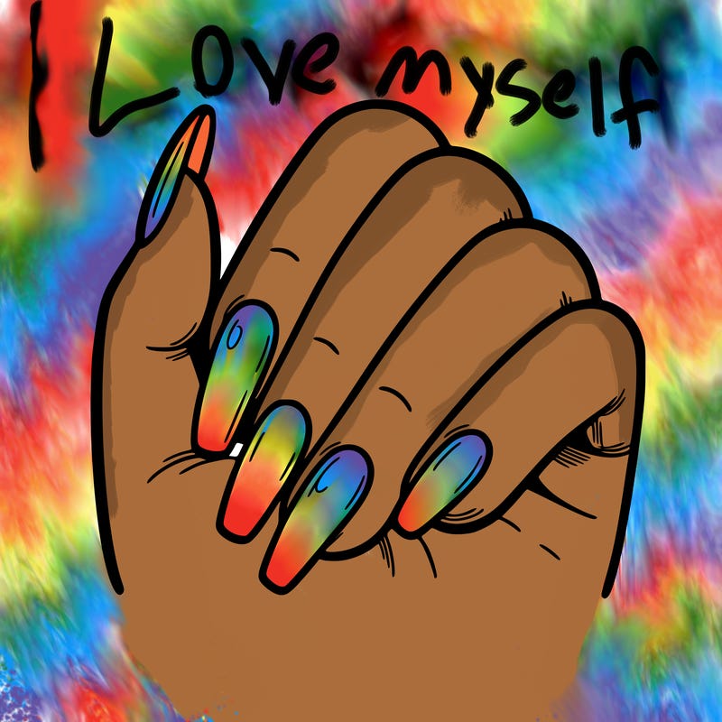 blank nails with blank hand