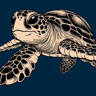 realistic sea turtle