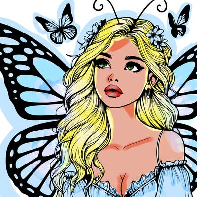 butterfly fairy realistic girl