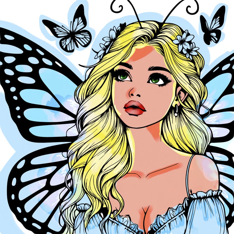 butterfly fairy realistic girl
