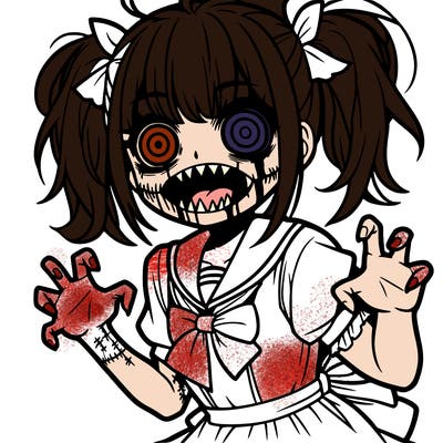 scary anime girl