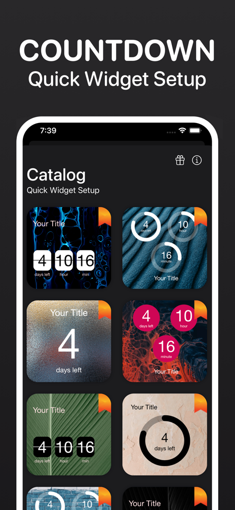 Countdown widget : Day Counter - Uma galeria de temas de widgets de contagem regressiva estilosos e estéticos para um telefone celular