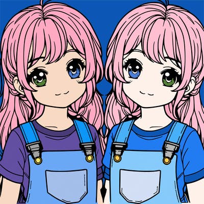 two realistic girl twins