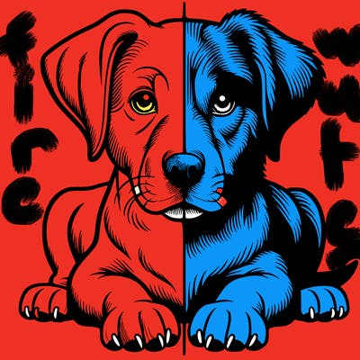 realistic dog split picture