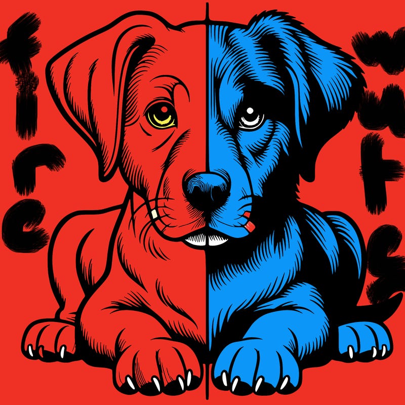 realistic dog split picture