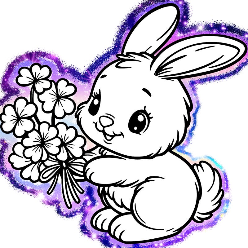 bunny with a bunch of clover
