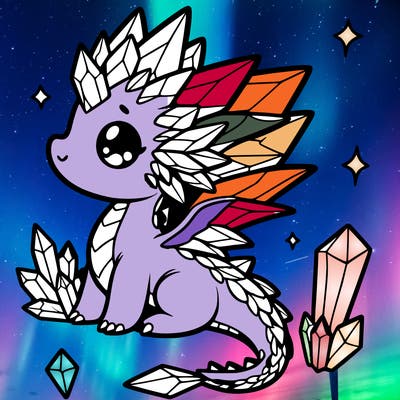 little cute crystal dragon