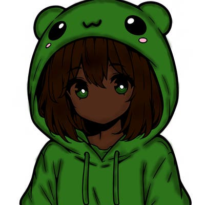 anime cute girl with hoodie