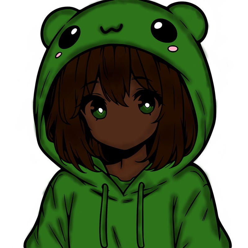 anime cute girl with hoodie