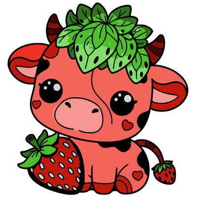cute strawberry cow