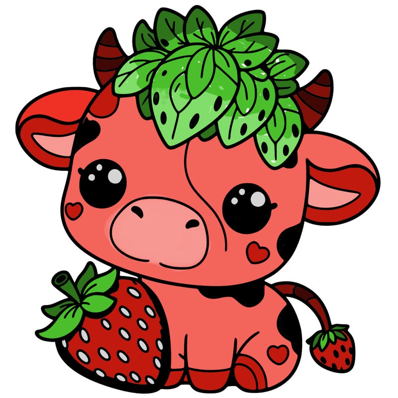 cute strawberry cow