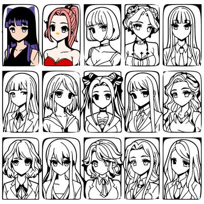 girls that look diffrent anime