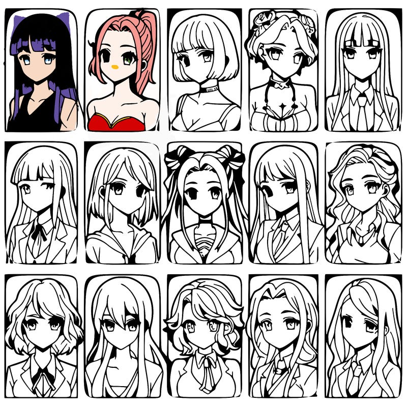 girls that look diffrent anime