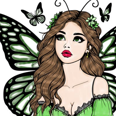 butterfly fairy realistic girl