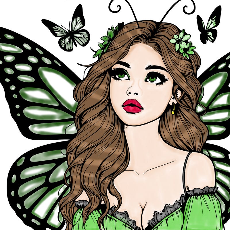 butterfly fairy realistic girl