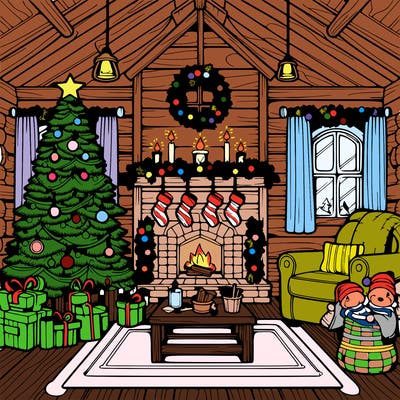 christmas house interior