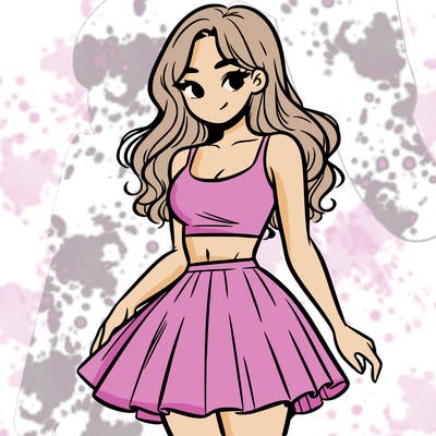 woman in a skirt and crop top