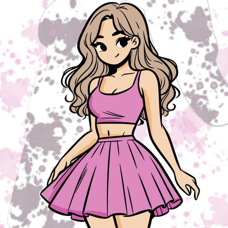 woman in a skirt and crop top