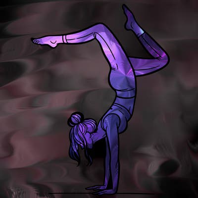 a woman doing a handstand