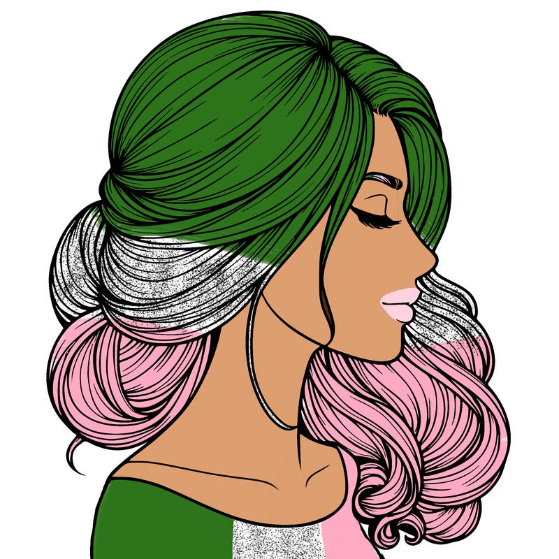realistic woman's head & hair