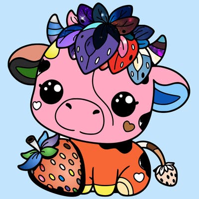 cute strawberry cow