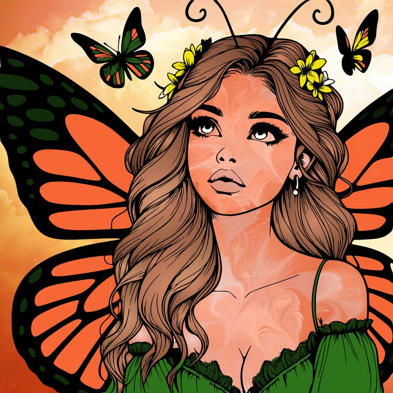 butterfly fairy realistic girl