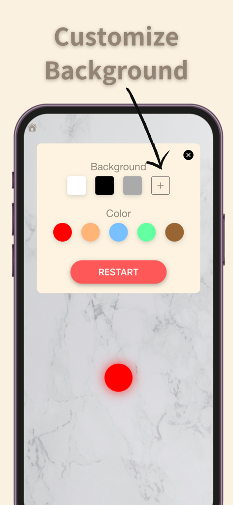 CatVerse - Cat Games for Cat - A menu in the CatVerse app allowing users to customize background textures and colors for cat games