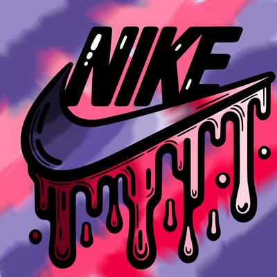 dripping nike logo