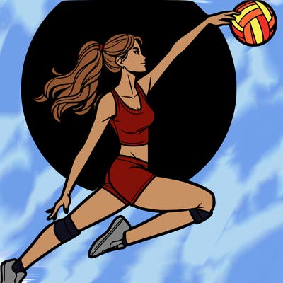woman playing volleyball