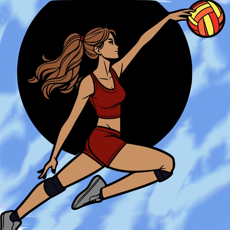 woman playing volleyball