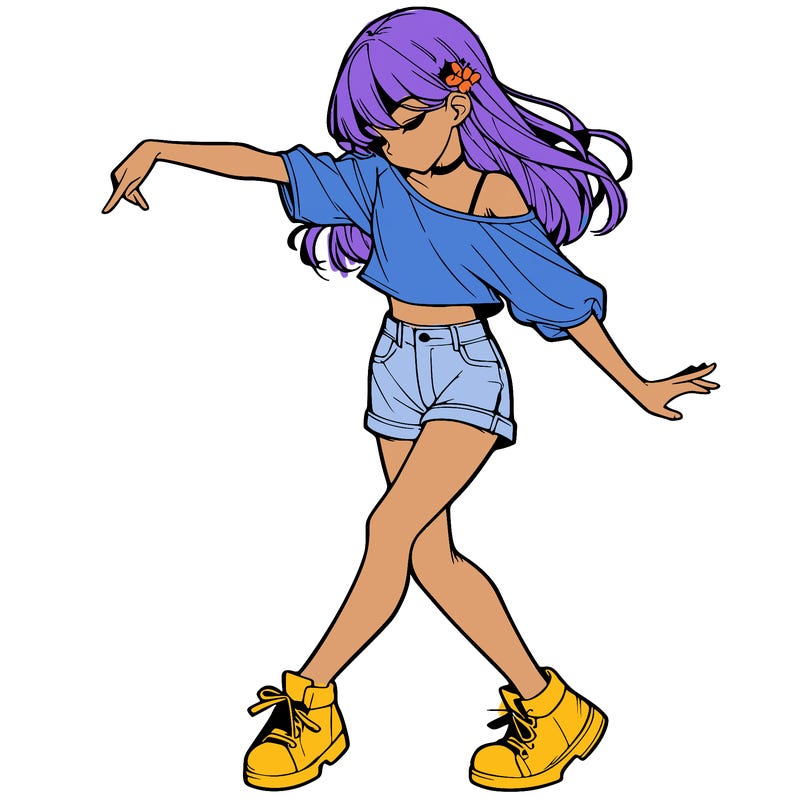 realistic girl danceing