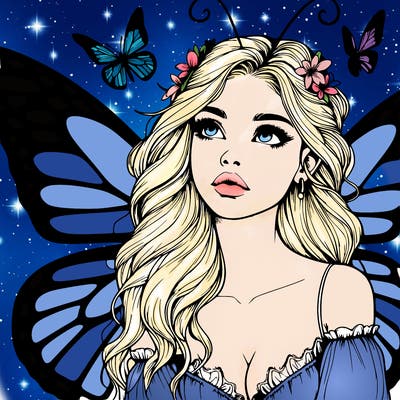butterfly fairy realistic girl