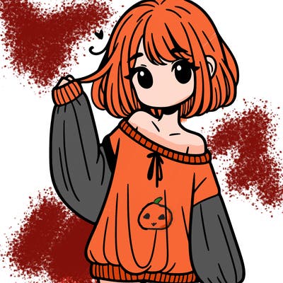 girl in baggy sweater hanging off her shoulder